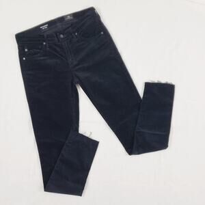 Ag Adriano Goldschmied The Legging Women 26 Black Velvet Super Skinny Jeans